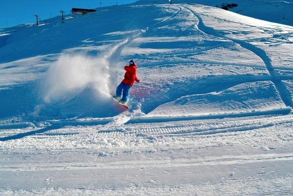 First hike of the season-Queenstown's Jamie Dalziel from K2 Snowboards "warming up the legs before Saturday".